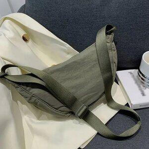 Nylon Crescent Bag Crossbody Adjustable Strap New Olive Green